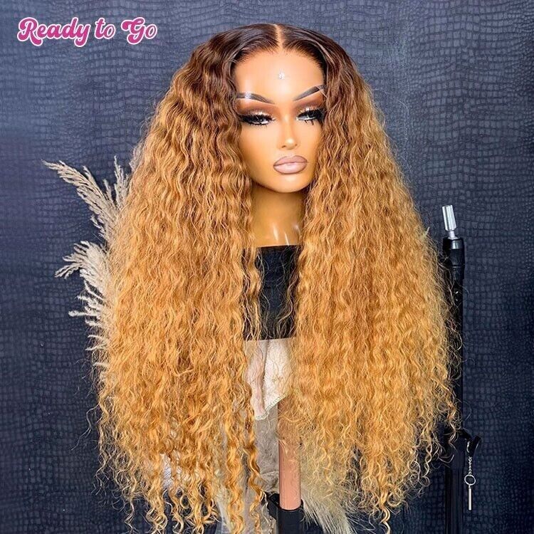 Human Hair Wigs Wig Glueless Wear Go Women Pre-cut Lace Front Curly