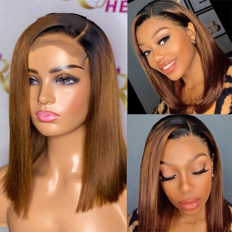 Chic Luxe Hair Ombré Short Bob Ready To Go Glueless Lace Front Wig | 100% Human Hair