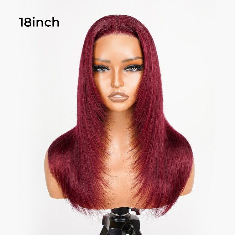 Chic Luxe Hair Glueless Pre-Cut Lace Straight Wear Go Layered Wig | 99j | 100% Human Hair