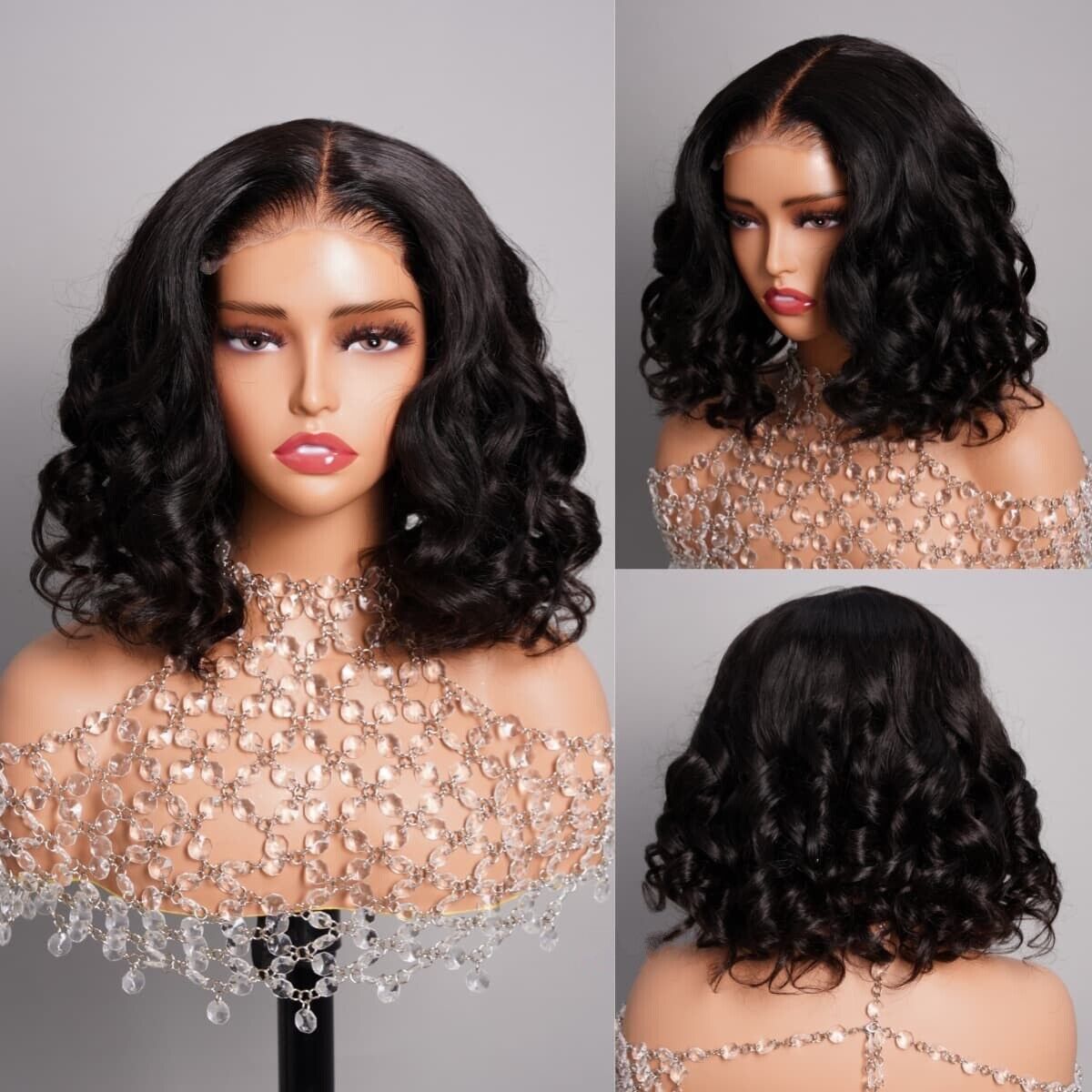 Chic Luxe Hair Wavy Bob Wig | Lace Front | Glueless | Short | 100% Human Hair