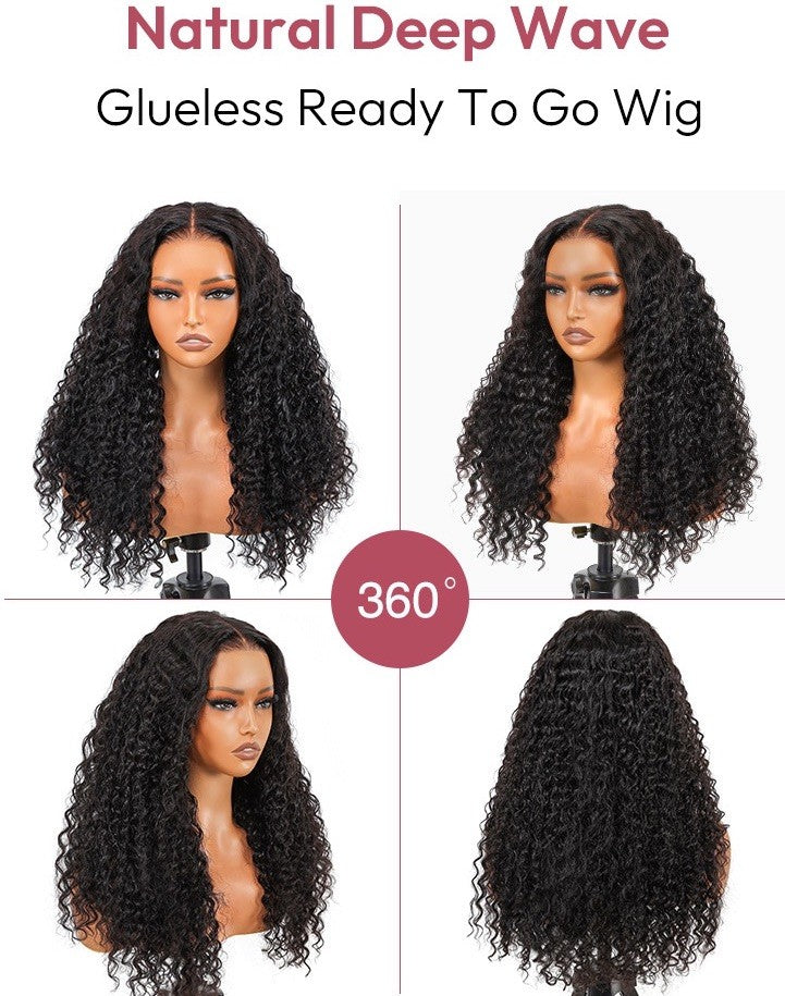250% Density Ready To Go Pre Cut Lace Deep Wave Wig Glueless