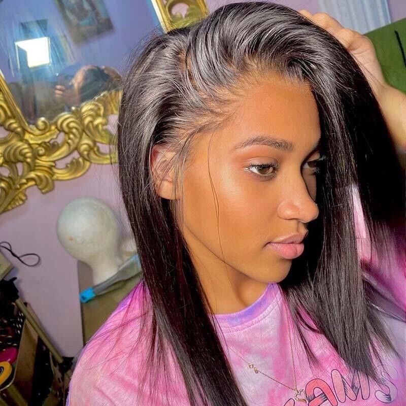 Chic Luxe Hair Straight Short Full Invisible Crystal Lace Front Wig | 100% Human Hair