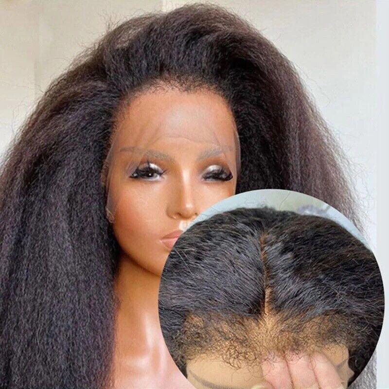 Chic Luxe Hair Lace Front Kinky Straight Wig | 4C Real Edges | Glueless | 100% Human Hair