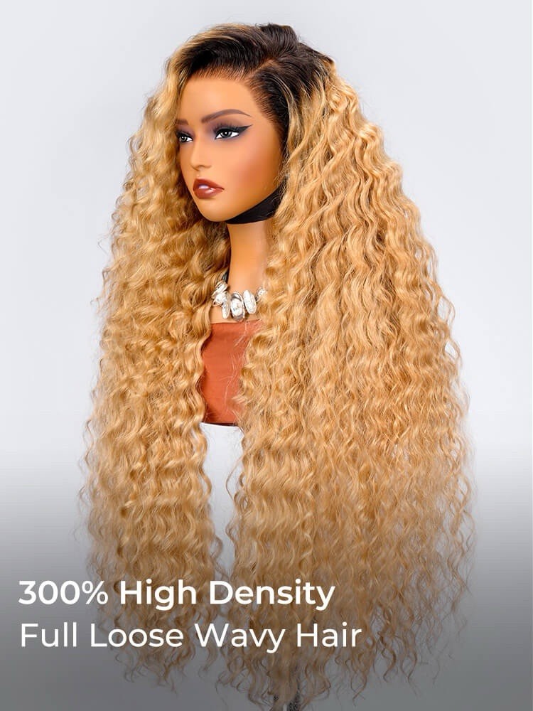 Chic Luxe Hair Celebrity Inspired 30 Inch 13x5 HD Lace Ombre Loose Deep Wave Wig | 100% Human Hair | 300% Density