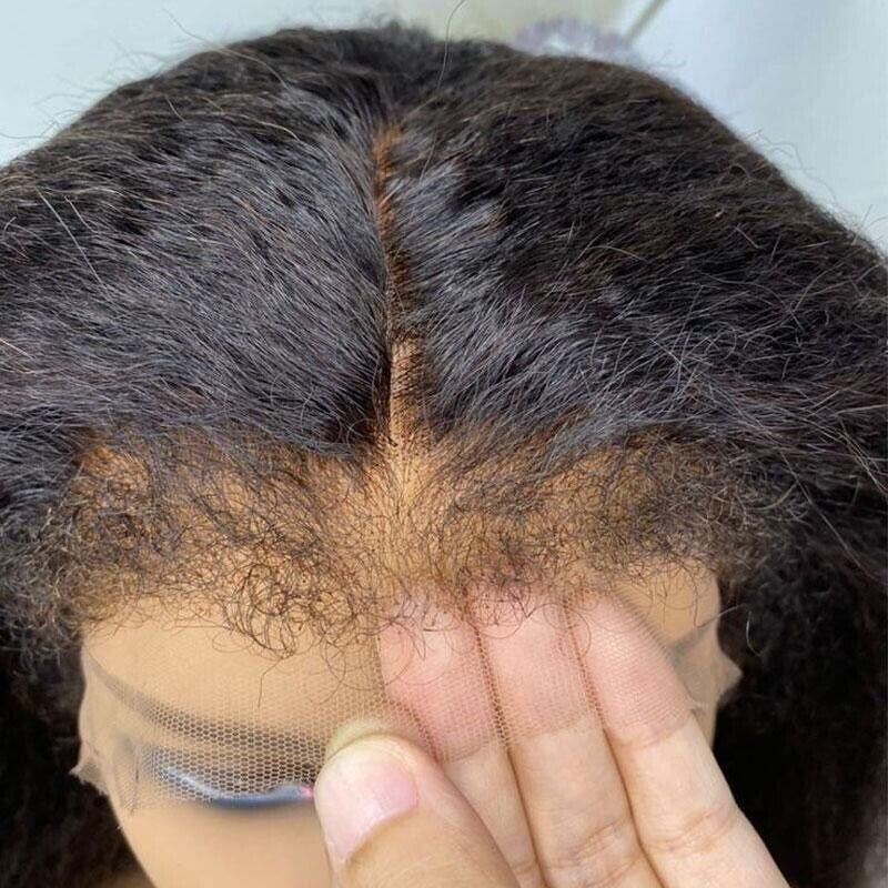 Chic Luxe Hair Lace Front Kinky Straight Wig | 4C Real Edges | Glueless | 100% Human Hair