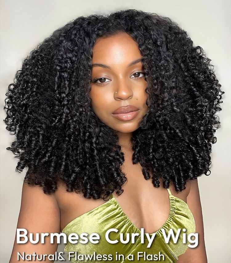 Chic Luxe Hair Glueless Burmese Curly Wave Pre-Plucked& Bleached Ready To Wear Wig | 100% Human Hair | 250% Density
