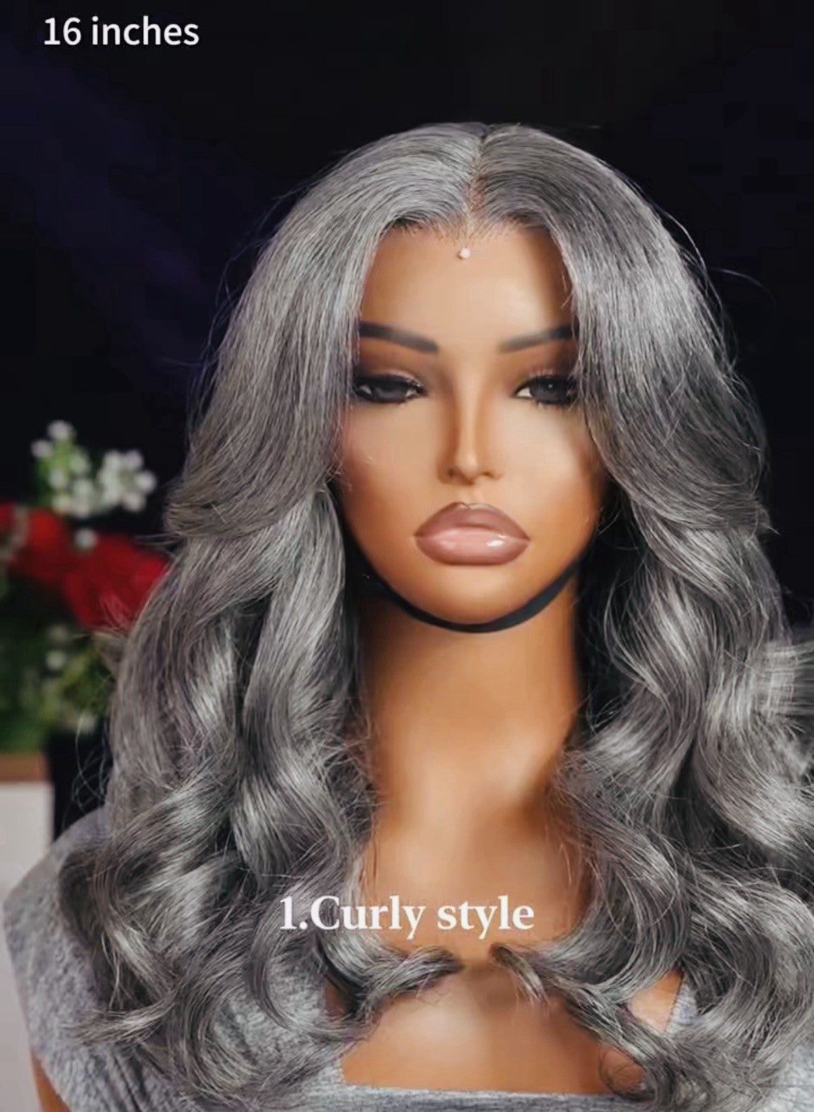 Chic Luxe Hair Glueless Loose Curly Ready To Wear Ash Grey HD Lace Front Bob Wig | 100% Human Hair | 250% Full