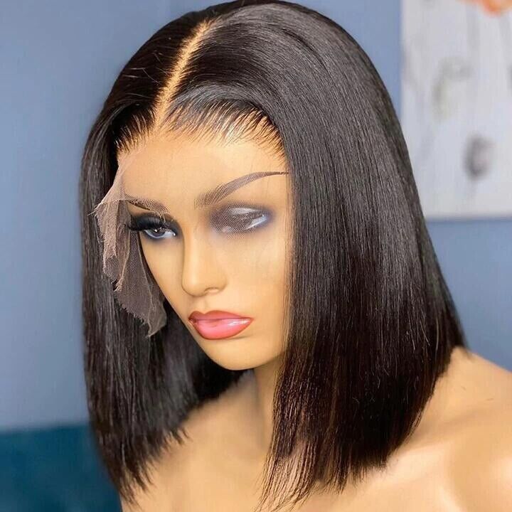 Chic Luxe Hair Straight Short Full Invisible Crystal Lace Front Wig | 100% Human Hair