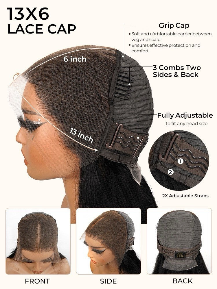 50inch Voluminous Layered Cut Ocean Wave HD Lace Wig Super Long Human Hair 300%