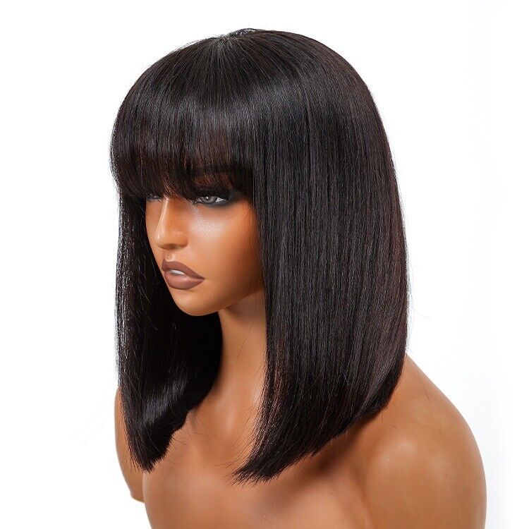 Chic Luxe Hair Short Bob With Bangs Wig | 5x5 Closure | Glueless | 100% Human Hair