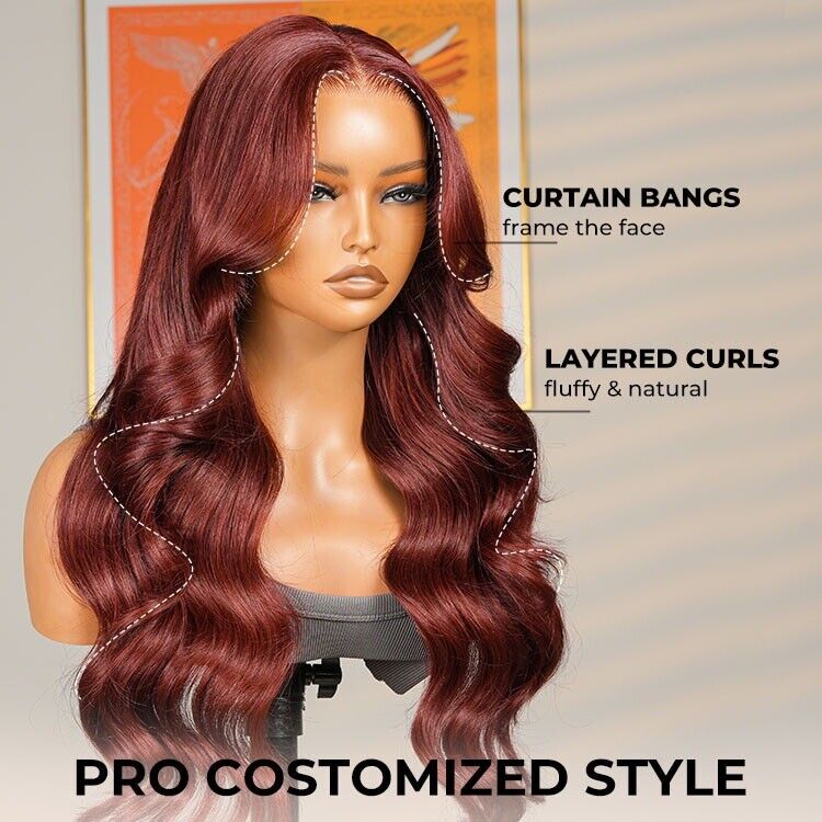 ChicLuxe Hair Vietnamese Angora Red Wavy Wig | 13x6 Frontal | Layered Cuts | 250%