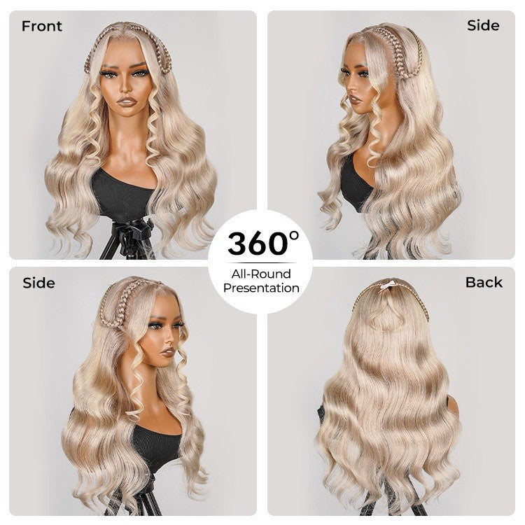 Chic Luxe Hair P18/613 Blonde Highlight Fishtail Braid Princess Haircut 13*4 Frontal Wig | 100% Human Hair