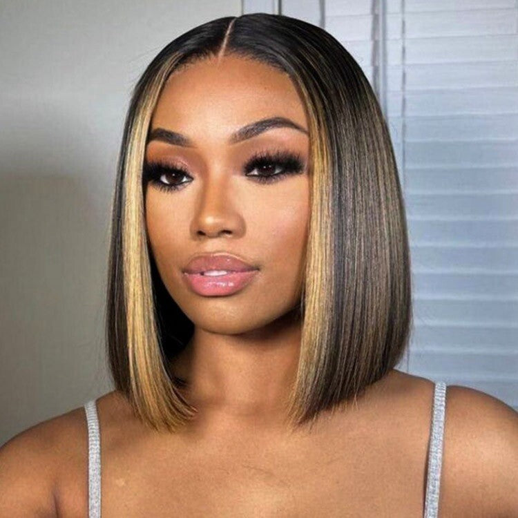 Chic Luxe Hair Blunt Cut Short Bob Ready To Go Glueless Lace Front Wig | 100% Human Hair