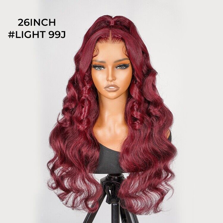 Chic Luxe Hair Glueless Pre-Styled Half Ponytail Wear Go Wavy Wig | 99j | 100% Human Hair