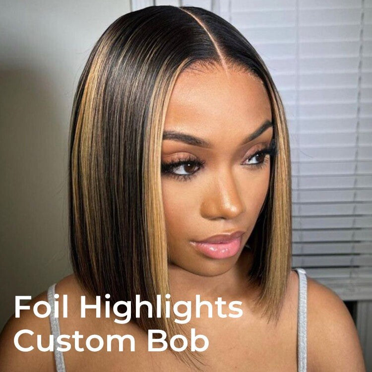 Chic Luxe Hair Blunt Cut Short Bob Ready To Go Glueless Lace Front Wig | 100% Human Hair