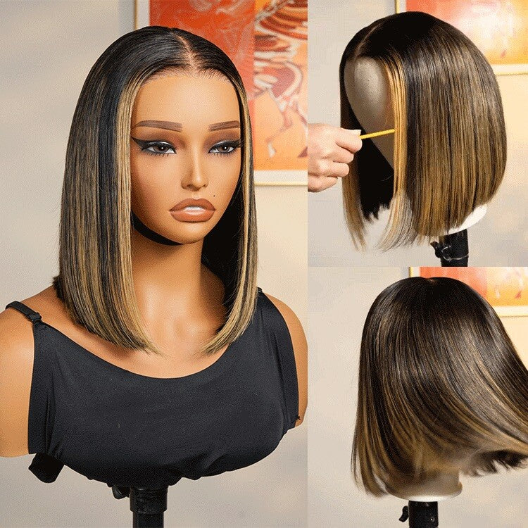 Chic Luxe Hair Blunt Cut Short Bob Ready To Go Glueless Lace Front Wig | 100% Human Hair