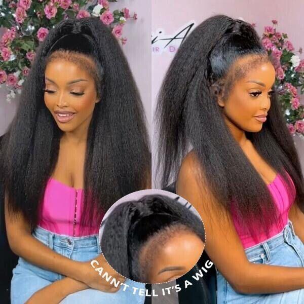 Chic Luxe Hair Lace Front Kinky Straight Wig | 4C Real Edges | Glueless | 100% Human Hair