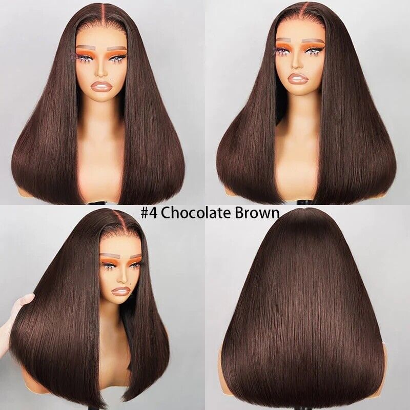Glueless Lace Front Straight Wear And Go Short Human Hair Wig