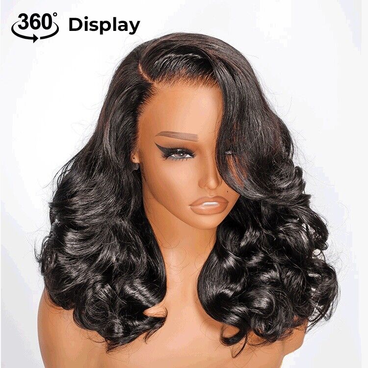 Glueless Ready To Wear Lace Front Layered Double Drawn Body Wave Human Hair Wig