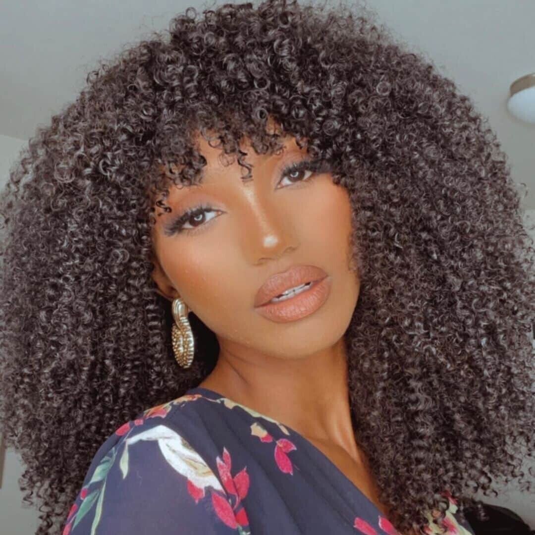Chic Luxe Hair Glueless Curly Wig With Bangs | Short/Long | 100% Human Hair