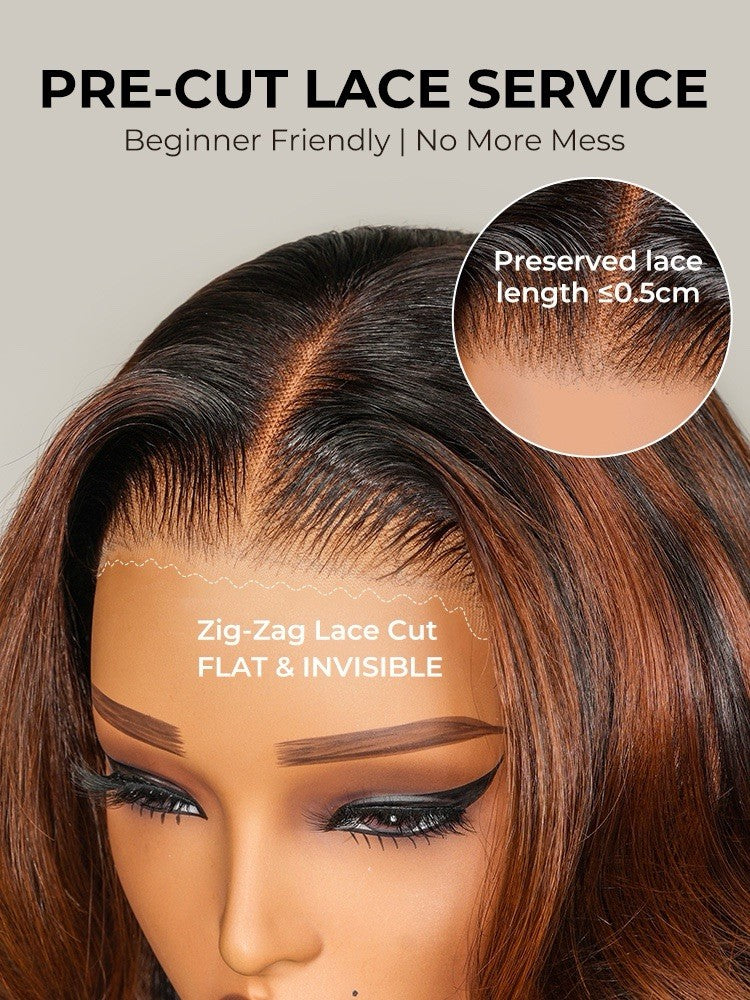 Chic Luxe Hair Original Caramel Balayage Highlight 13x4 Front Customized Wavy Wig | 100% Human Hair