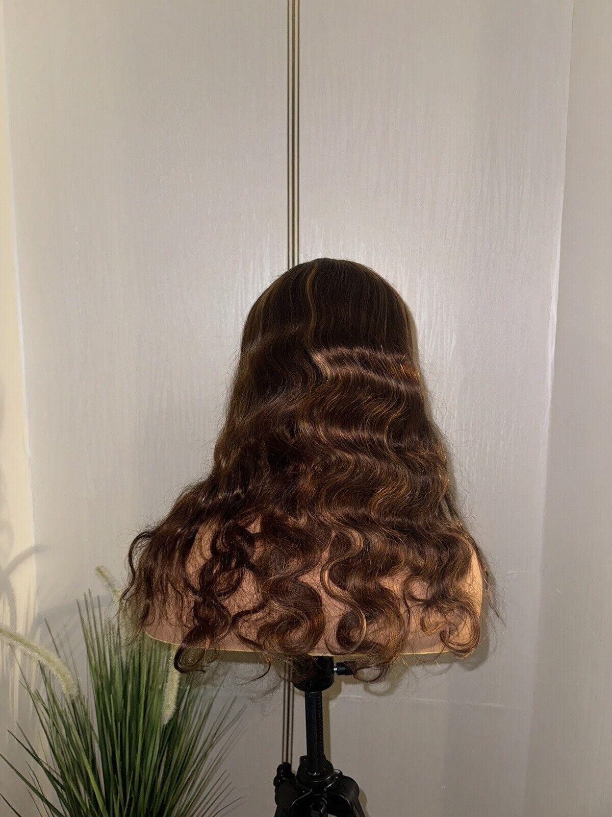 Chic Luxe Hair Glueless Lace Front Highlights Wavy Long Wig | 100% Human Hair