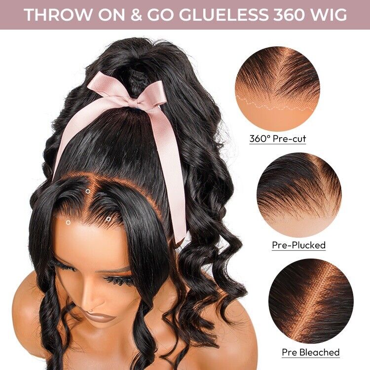 Vietnamese Glueless Ready To Wear 360 Lace Front Human Hair Wigs Pre Styled Women Wig