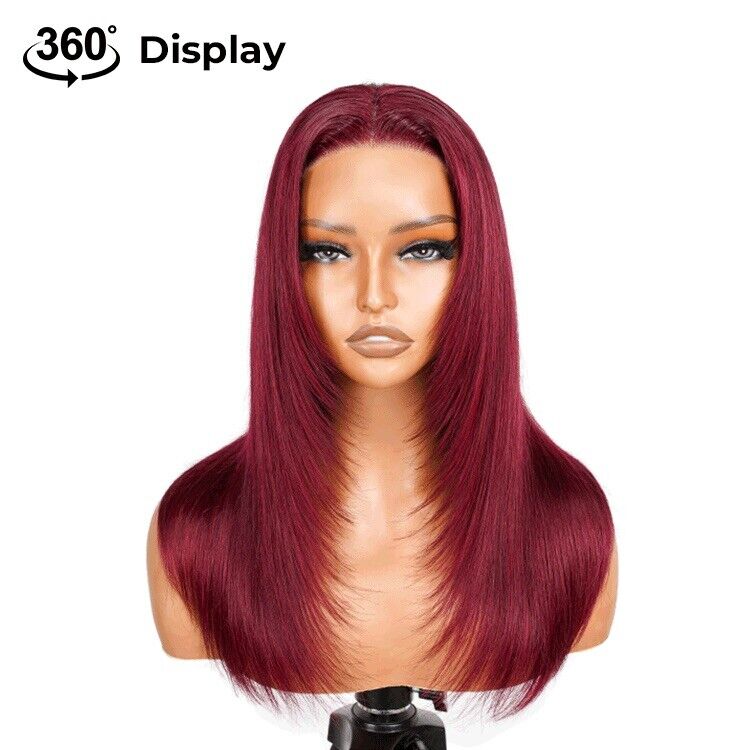 Chic Luxe Hair Glueless Pre-Cut Lace Straight Wear Go Layered Wig | 99j | 100% Human Hair