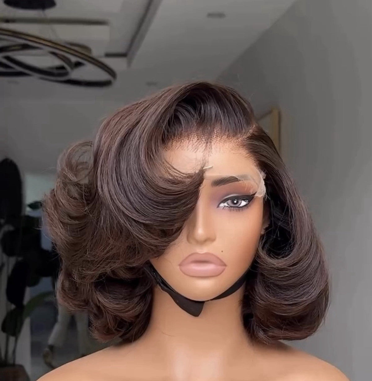 THE MONACO
Single Donor Raw Vietnamese Layered Bob Melt Wig Chocolate Brown 13*4 Lace