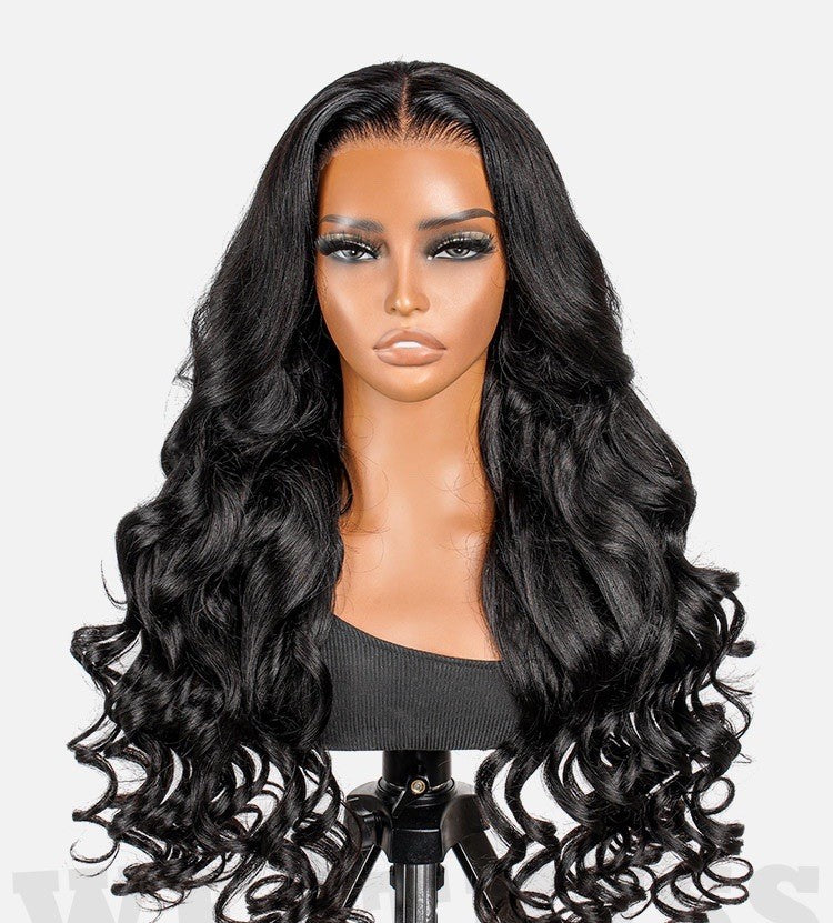 Chic Luxe Hair Glueless Ocean Wave 13x4 Lace Frontal Wig | Pre-Plucked & Bleached | 100% Human Hair | 250%
