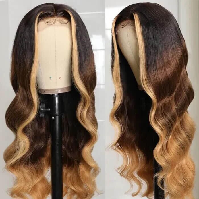 Chic Luxe Hair Glueless Lace Front Wavy Long Wig | Highlights Blonde | 100% Human Hair