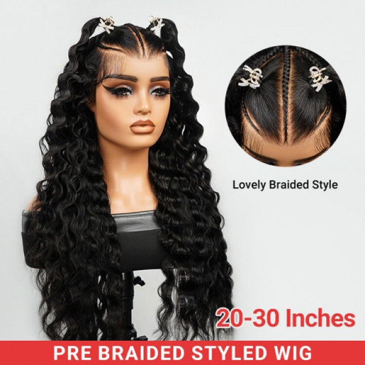 Chic Luxe Hair Glueless Pre-Cut Lace Pre-Styled Crimp Wavy Wear Go Long Wig | 100% Human Hair