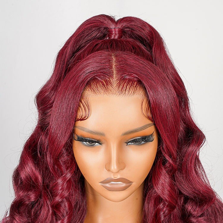 Chic Luxe Hair Glueless Pre-Styled Half Ponytail Wear Go Wavy Wig | 99j | 100% Human Hair