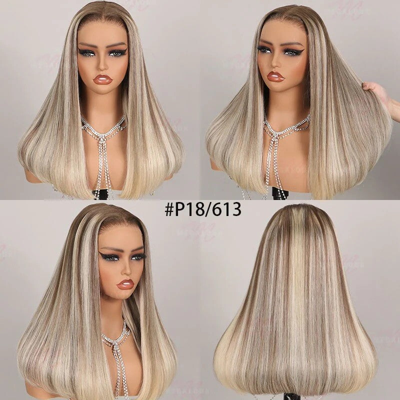 Chic Luxe Hair Glueless Lace Front Straight Wear And Go Highlights Short Wig | 100% Human Hair
