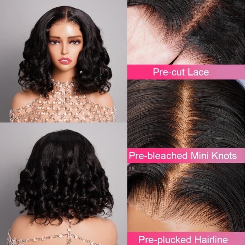 Chic Luxe Hair Wavy Bob Wig | Lace Front | Glueless | Short | 100% Human Hair