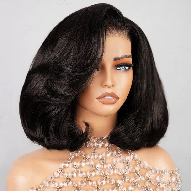 Chic Luxe Hair Full Wavy Glueless Wear Go Lace Front Short Bob Wig | 100% Human Hair