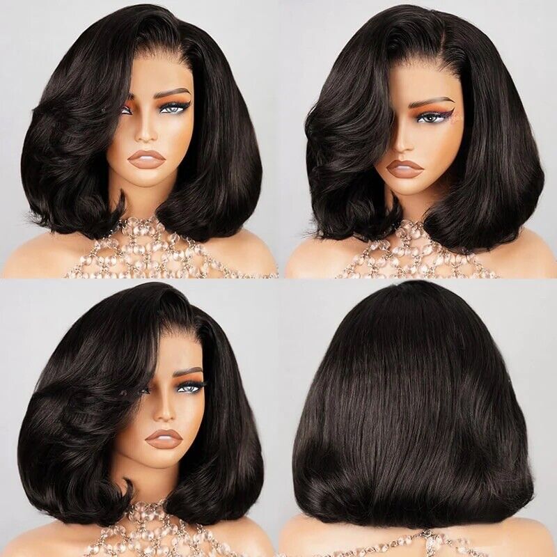 Chic Luxe Hair Full Wavy Glueless Wear Go Lace Front Short Bob Wig | 100% Human Hair