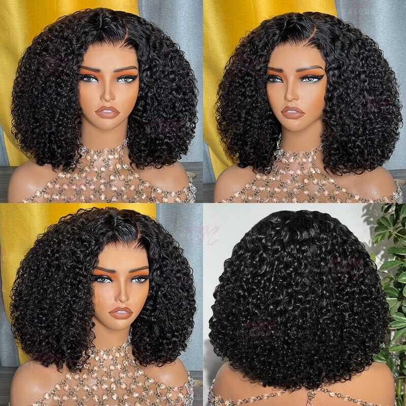 Chic Luxe Hair Full Glueless Wear & Go Curly Lace Front Short Bob Wig | 100% Human Hair