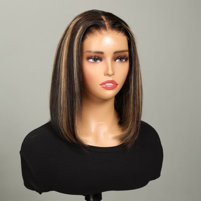 Chic Luxe Hair Glueless Wear & Go Lace Front Straight Short Bob Wig | 100% Human Hair