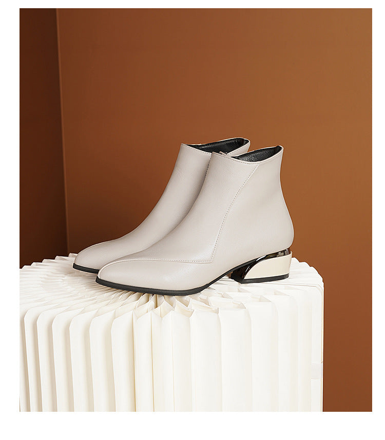 Women's British-style Fashionable Chunky Heel Martin Boots