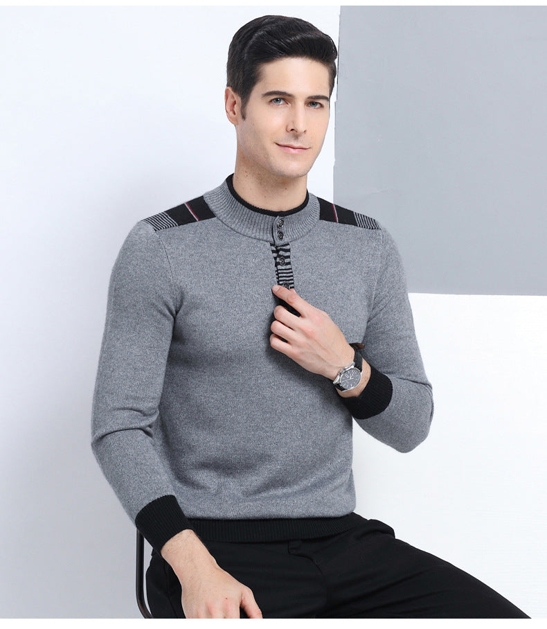 Mink long sleeve round neck men's base coat