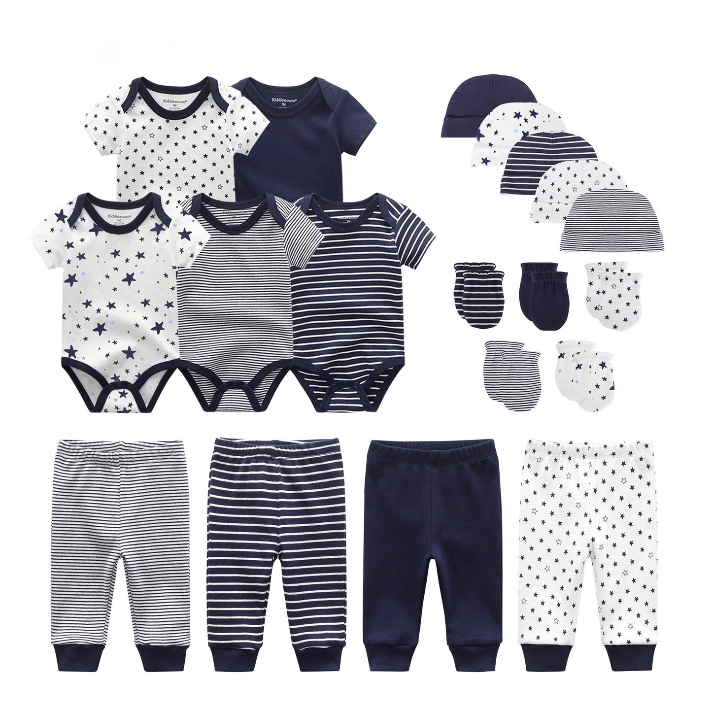 Cotton XINGX 19-piece Set Baby Rompers Pants Hat Gloves Combination Suit