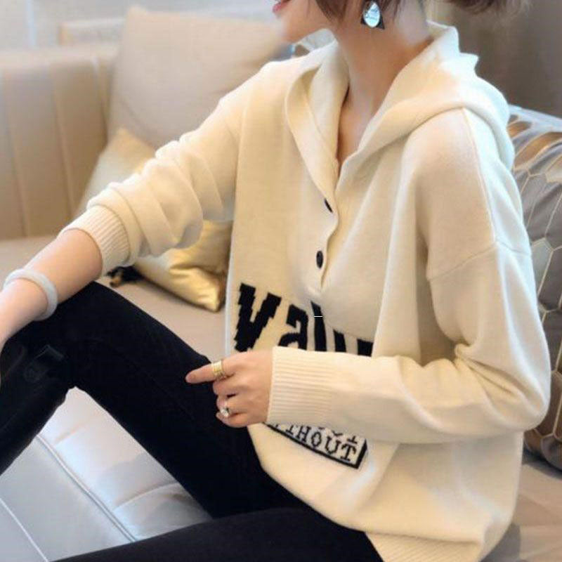 Pullover Hooded Fashionable Stylish Sweater Loose Sweater Coat