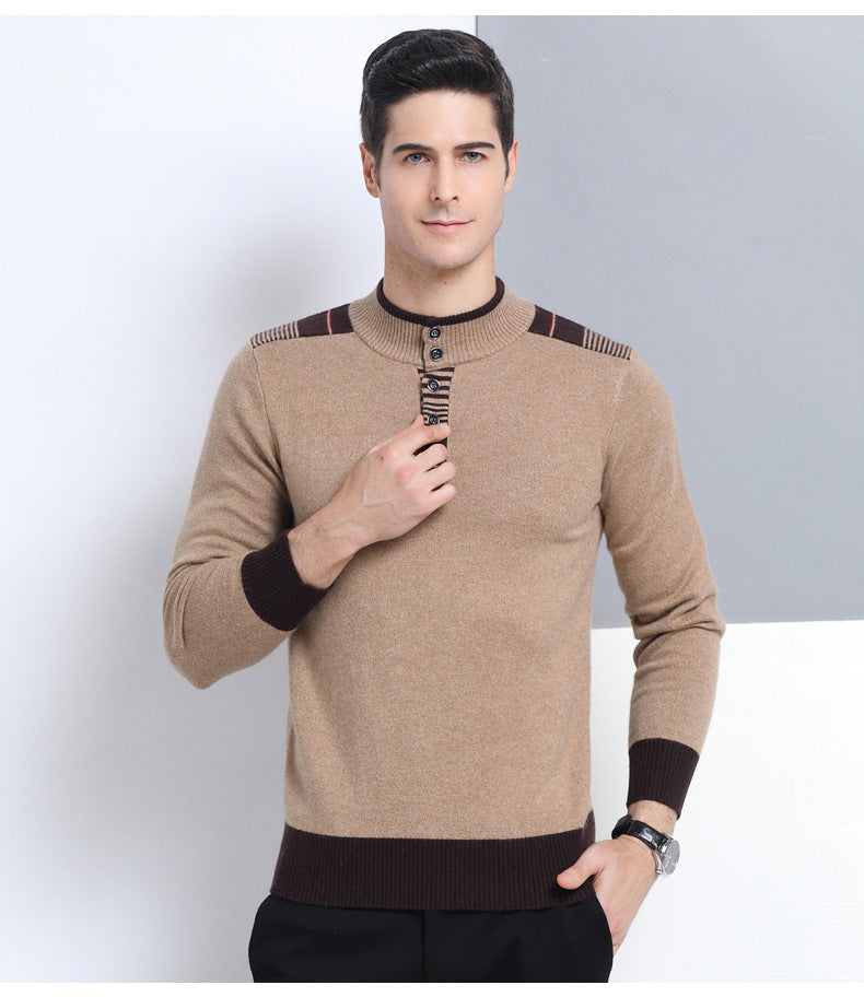 Mink long sleeve round neck men's base coat