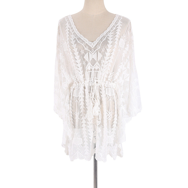 Lace Blouse Seaside Holiday Loose Sunscreen Clothes