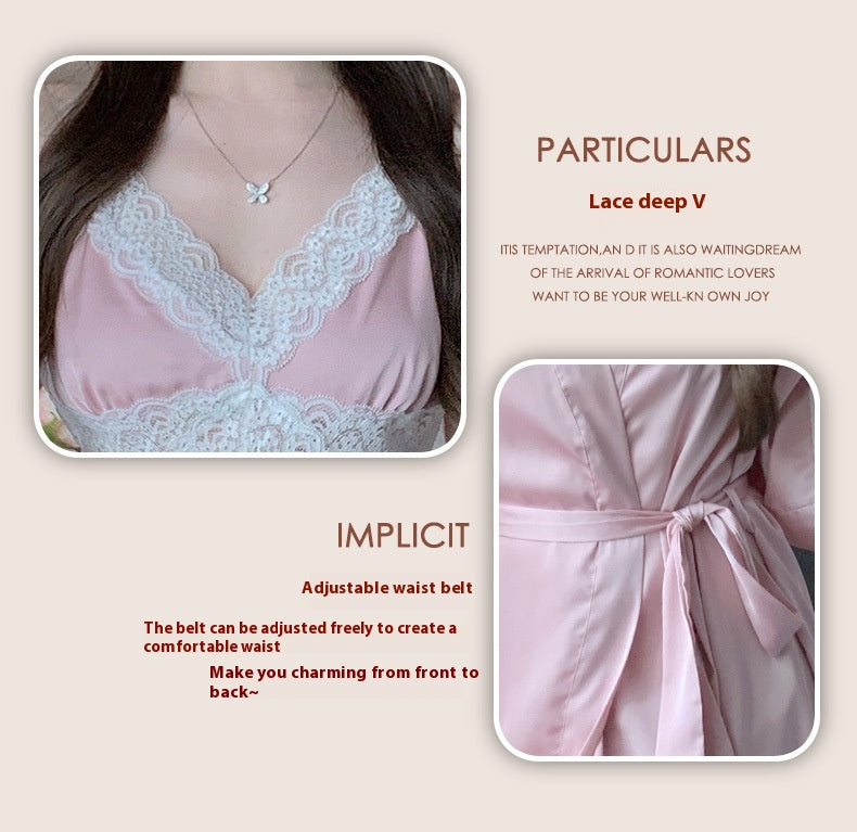 Lace Pure Desire Style Slip Nightdress Suit
