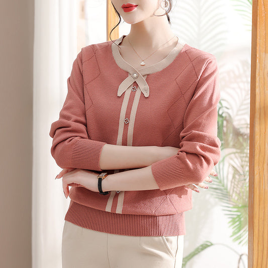 Temperament Knitted Shirt Spring And Autumn Sweater