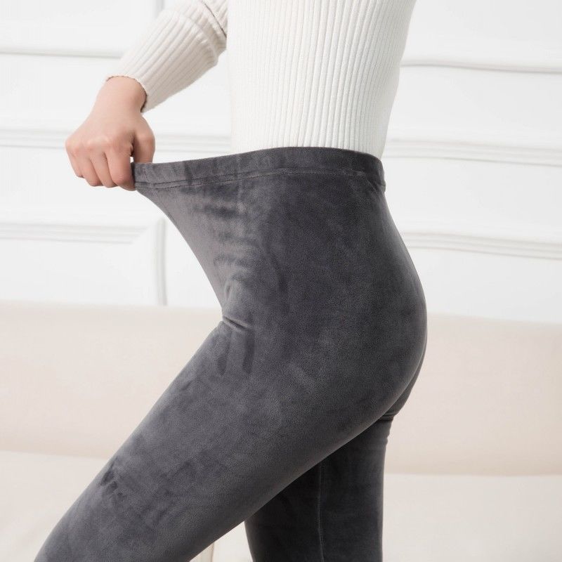 Double-faced Velvet High Stretch Leggings Women's Gold Velvet Slim High Waist