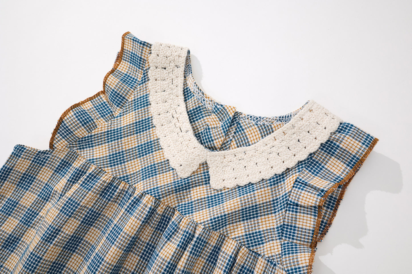 Baby Girl Lace Cotton Plaid Sleeveless Children's Skirt