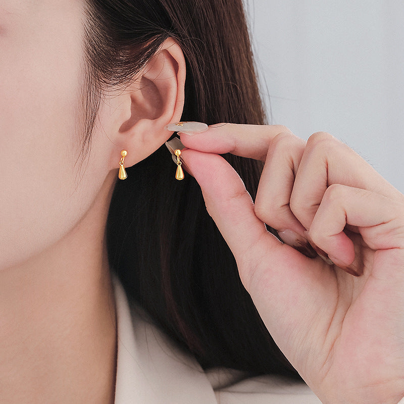 Niche Design Water Drop Ear Studs Women's Simple